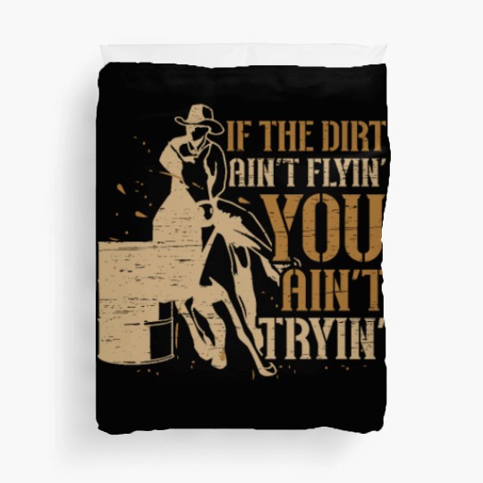Barrel Racing Dirt Rodeo Equestrian Horse Barrel Duvet Covers