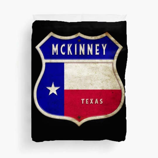 McKinney Texas Crest Flag Design Duvet Covers