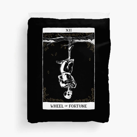 Wheel of Fortune Tarot Card Occult Goth Halloween Duvet Covers
