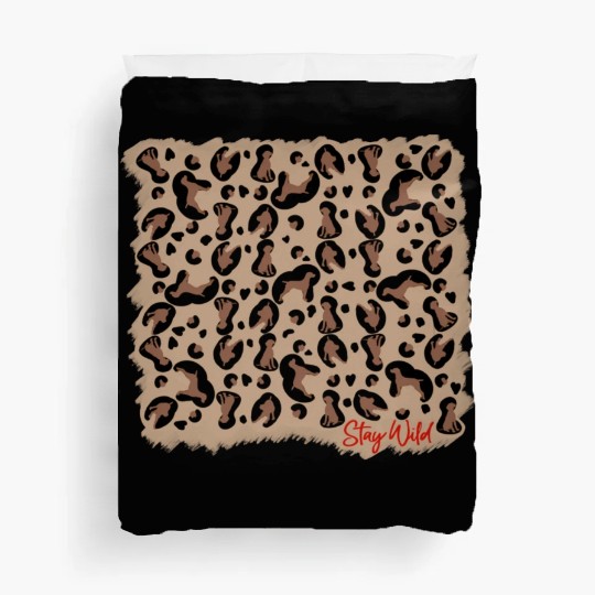 Vizsla leopard print stay Wild Duvet Covers