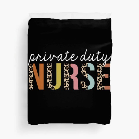 Private-Duty Nurse Colorful Leopard Print Funny Duvet Covers