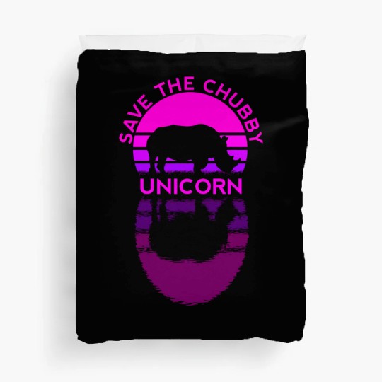 Save The Chubby Unicorn Rhino Retro Colors Duvet Covers