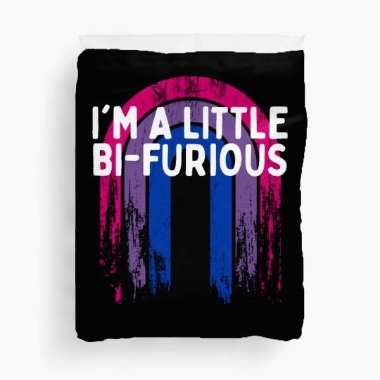 I'm a Little Bi-Furious Bisexual LGBTQ Bi Pride Duvet Covers
