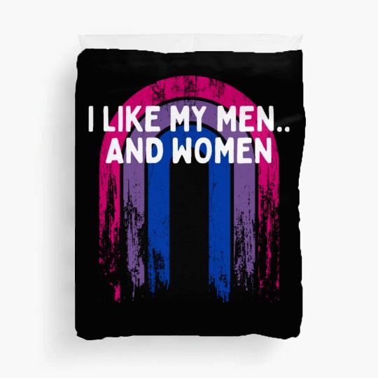 I Like My Men and Women Bisexual LGBTQ Bi Pride Duvet Covers