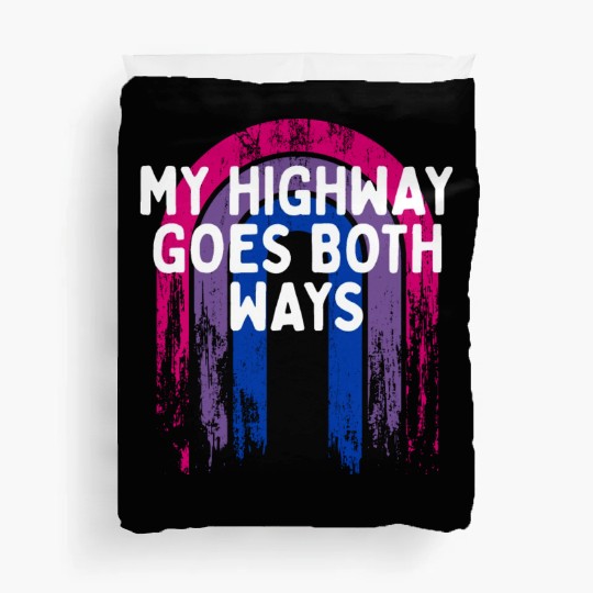 My Highway Goes Both Ways Bisexual LGBTQ Bi Pride Duvet Covers