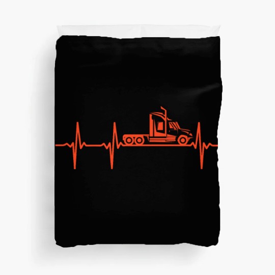 Trucking Trucker Heartbeat Truck Driver Heartbeat Duvet Covers
