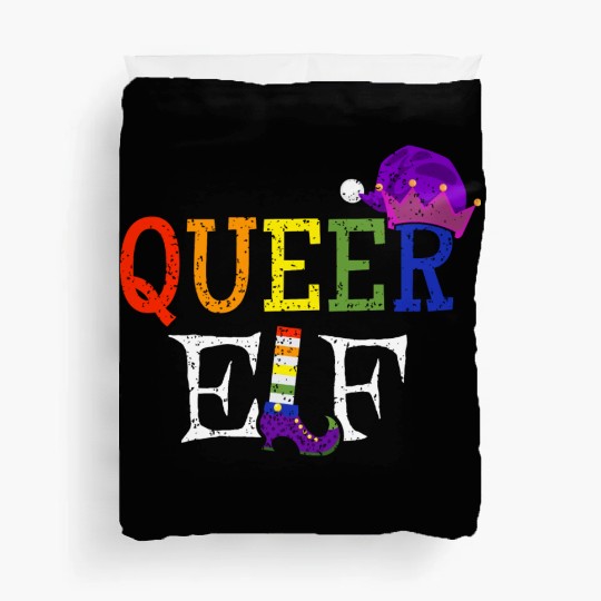 Queer Christmas Elf Gay Pride Duvet Covers