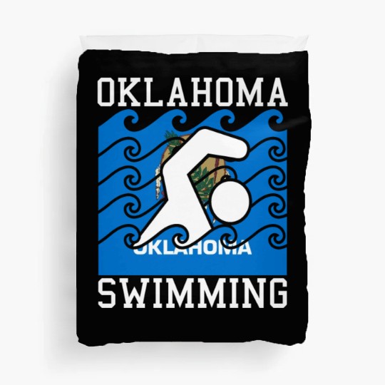 Oklahoma Flag Swimming Team Swim Swimmer US State Duvet Covers