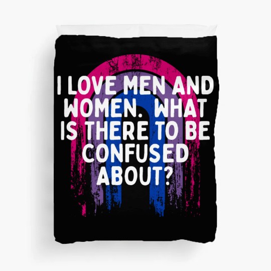 I Love Men and Women Bisexual LGBTQ Bi Pride Gay Duvet Covers