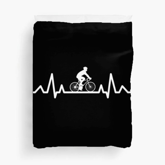 Cyclist Biker Cycling Gift Heartbeat Bike Duvet Covers