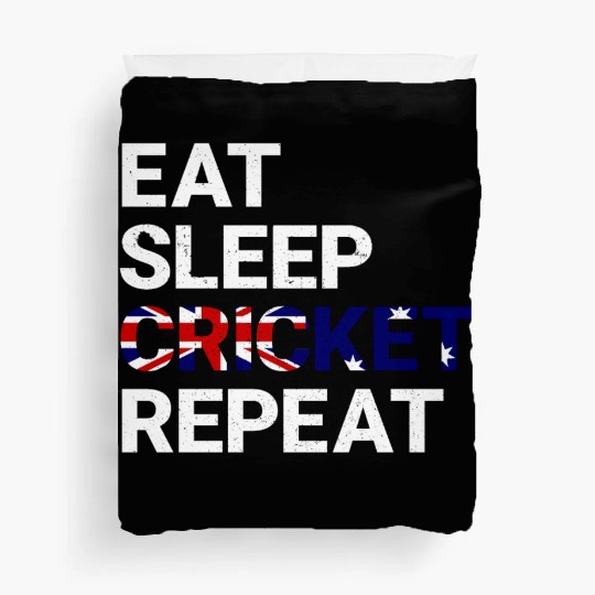 Eat Sleep Cricket Repeat AUS Flag Sports Gift Duvet Covers