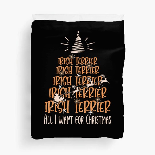 Irish Terrier Christmas Dog breed Christmas Tree Duvet Covers