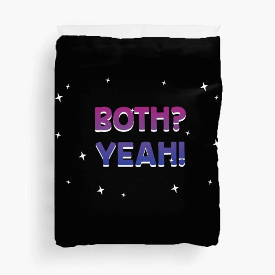 Both Yeah Bisexual LGBTQ Bi Pride Asexual Sayings Duvet Covers