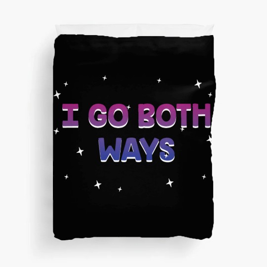 I Go Both Ways Bisexual LGBTQ Bi Pride Pun Asexual Duvet Covers