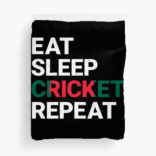 Eat Sleep Cricket Repeat BD Flag Sports Gift Duvet Covers