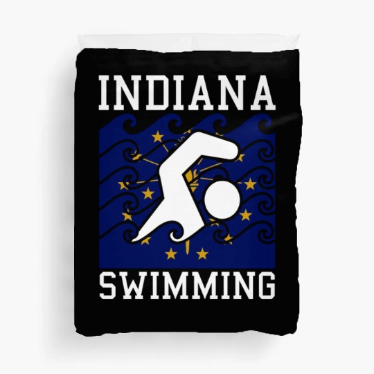 Indiana Flag Swimming Team Swim Swimmer US State Duvet Covers