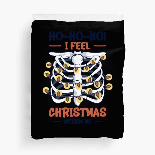 Christmas Holiday Skeleton Rib Cage Radiology Duvet Covers