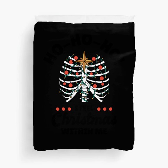 Christmas Holiday Skeleton Rib Cage Radiology Duvet Covers