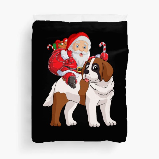 Saint Bernard Christmas Santa Claus Xmas Pajama Duvet Covers