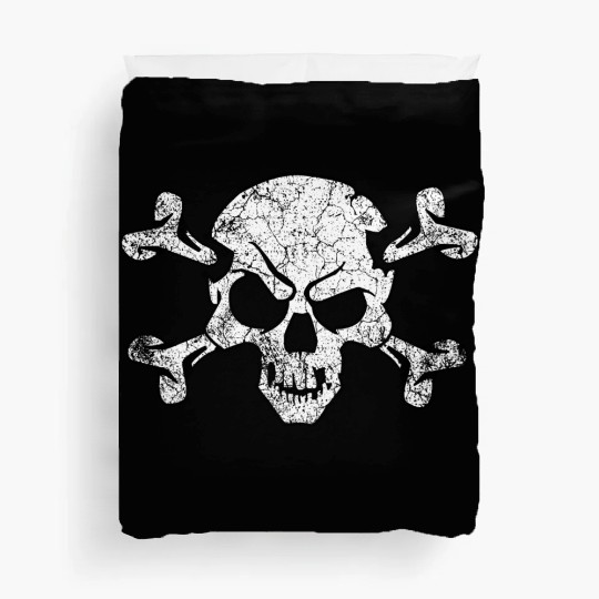 Grunge Pirate Skull And Crossbones Duvet Covers