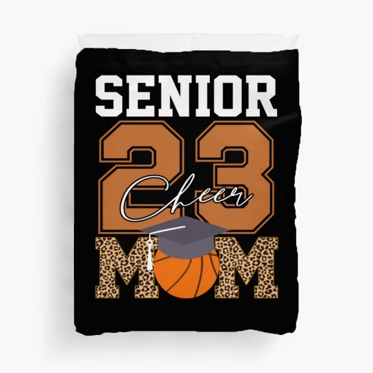 Senior Class Of 2023 Basketball Proud Cheer Mom Duvet Covers