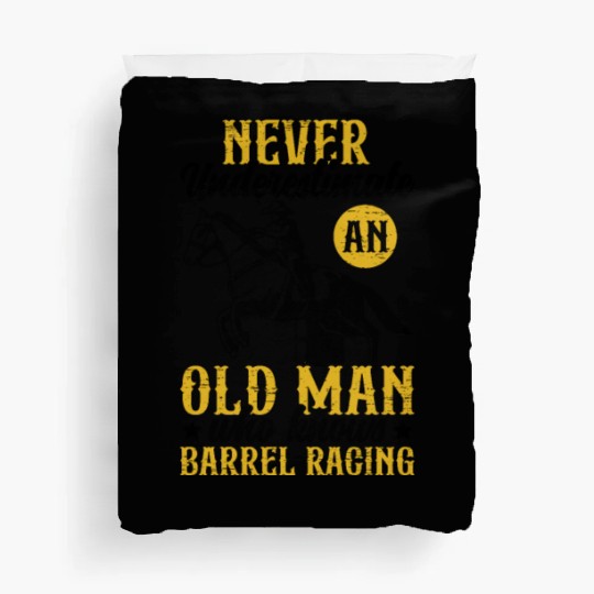 Old Man Barrel Racing Rodeo Equestrian Horse Duvet Covers
