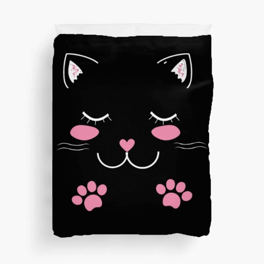 Adorable cat face Duvet Covers