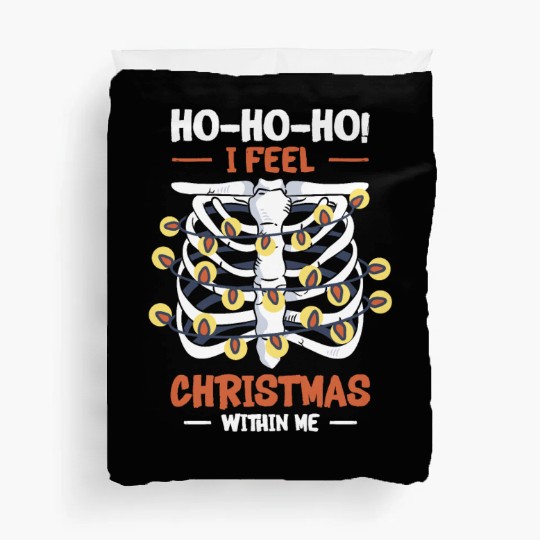 Christmas Holiday Skeleton Rib Cage Radiology Duvet Covers