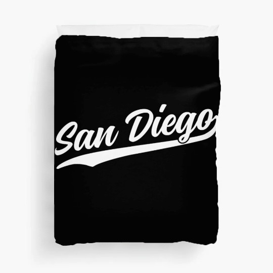 San Diego California Cool Ca Retro 1970S White Tex Duvet Covers