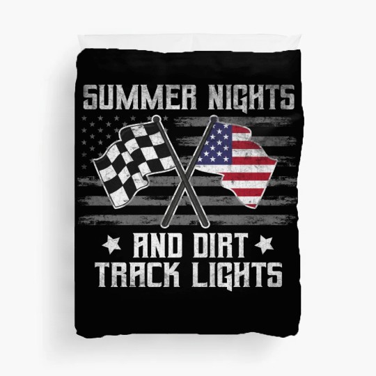Summer Funny Nights Dirt Track Lights Racing Motoc Duvet Covers