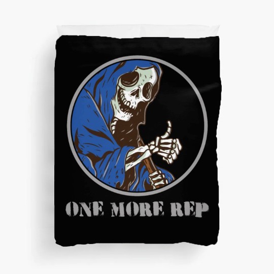 Grim Reaper Weightlifting Gym Workout Humor Duvet Covers