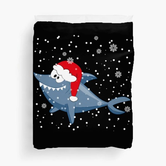 Xmas Sharkmas Santa Shark Christmas Duvet Covers