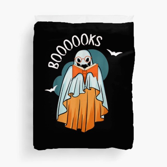 Ghost Book Reading Teacher School Funny Halloween Duvet Covers
