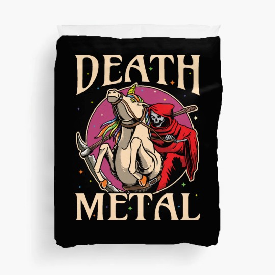 Reaper Rock Satan Unicorn Festivals Death Metal Duvet Covers