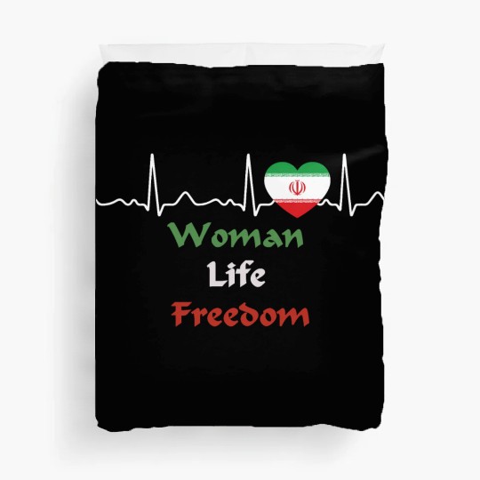 Iran - heartbeat, heart line, woman, life, freedom Duvet Covers