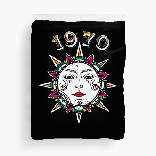 1970 Sun Face Duvet Covers
