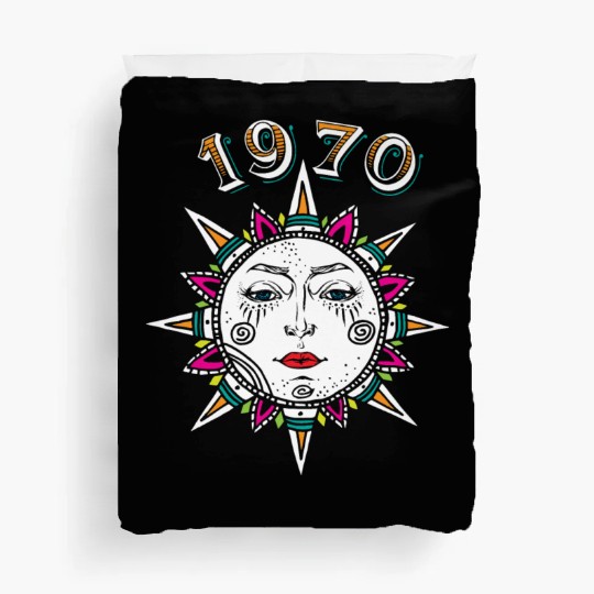 1970 Sun Face Duvet Covers
