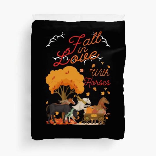 Women Fall Horse Lover Autumn Duvet Covers
