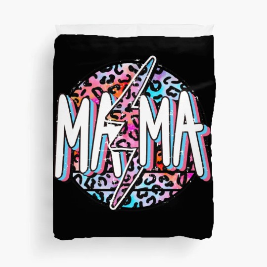 Mama Lightning Bolt Duvet Covers, Mama Duvet Covers, Leopard