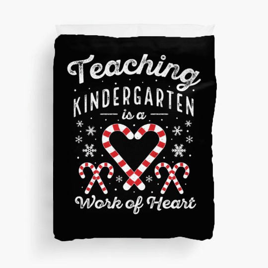 Christmas Candy Cane Work of Heart Xmas Kindergar Duvet Covers