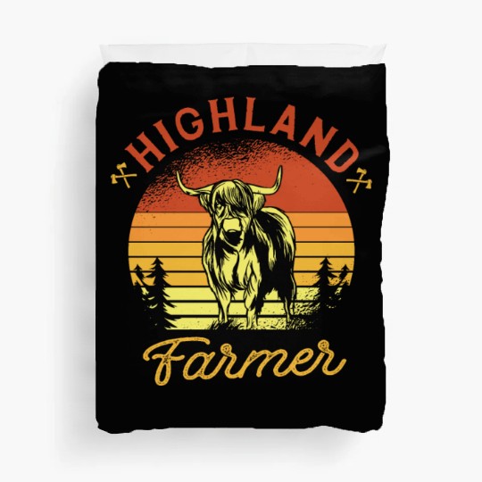 Highland Cow Farmer Grass Puppy Cow Whisperer Duvet Covers