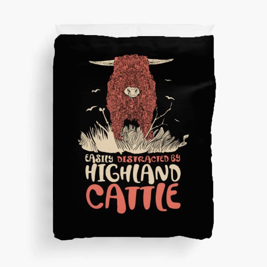 Scottish Highland Cow Grass Puppy Cow Whisperer Duvet Covers