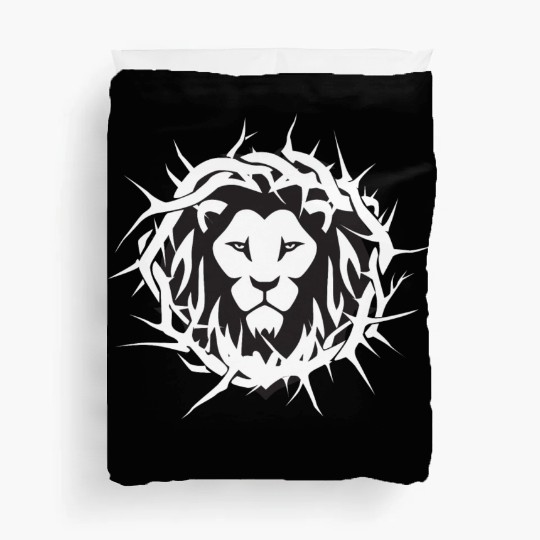 Lion of Judah With A Crown of Thorns Christian Duvet Covers