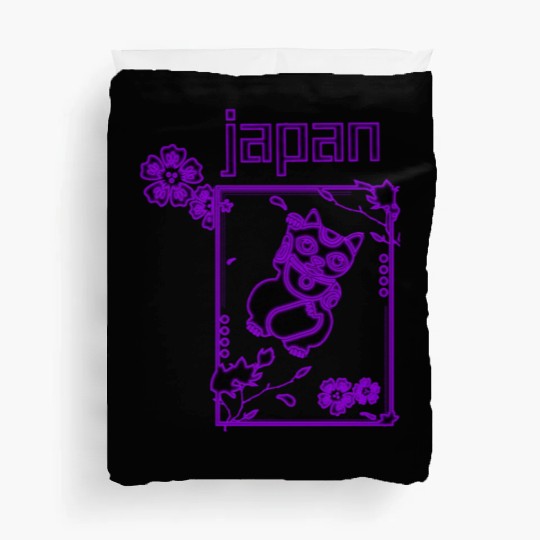 Japan Neon lucky Cat Duvet Covers