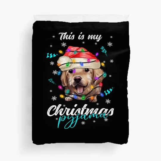 Winter Christmas Pyjama Golden Retriever Duvet Covers