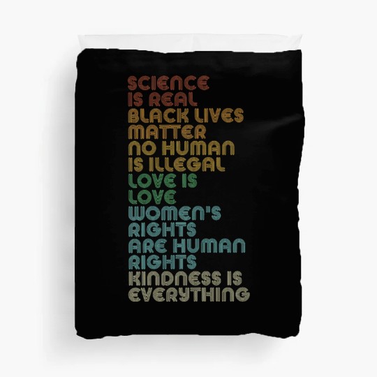 Vintage, Retro Science Is Real, Black Lives Matter Duvet Covers
