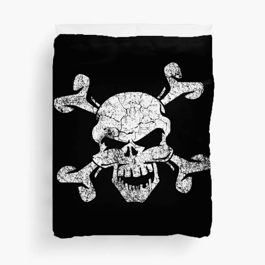 Distressed Skull And Crossbones Duvet Covers
