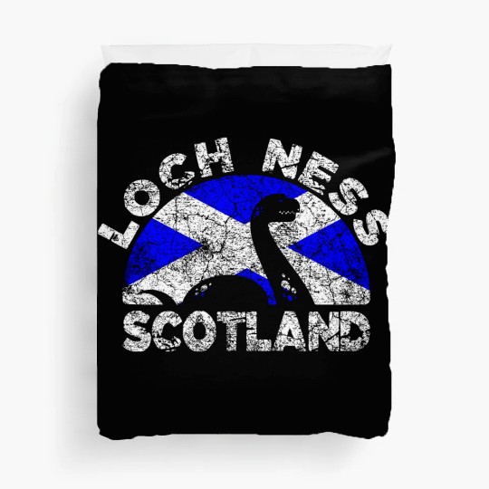 Distressed Loch Ness Monster Scotland Flag Duvet Covers