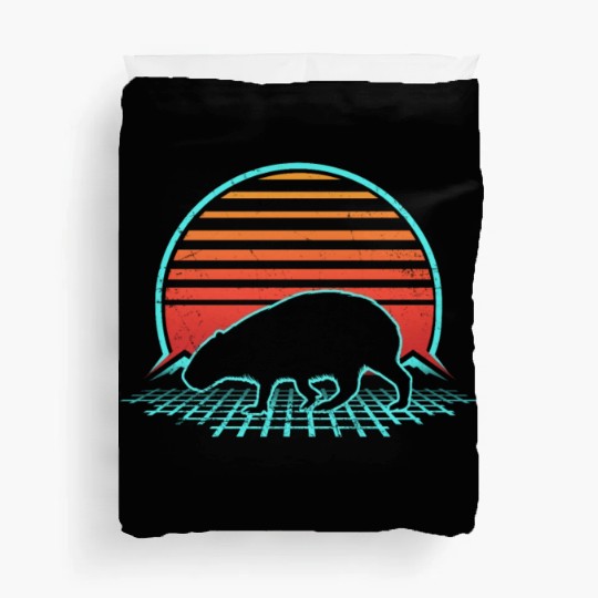 Capybara Retro Vintage 80s Style Animal Lover Pun Duvet Covers