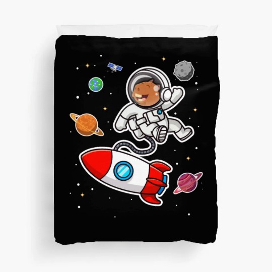 capybara astronaut in space Funny Rodent Lover Pun Duvet Covers